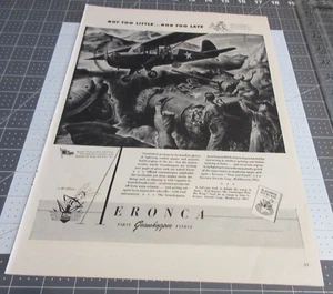 Vintage Grasshopper Piper Cub Type Eronca Aircraft WWII ERA Print Ad - Picture 1 of 4
