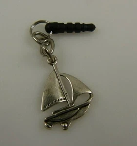 sailboat sail boat cell phone or Ipad charm ear cap dust plug - Picture 1 of 6