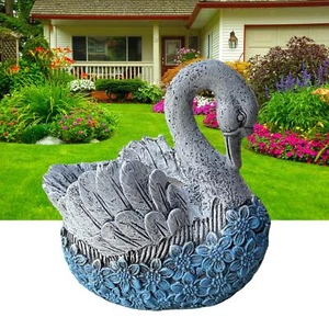 Animal Swan Flower Pot Plant Container Planter Lawn Yard Ornaments Outdoor - Picture 1 of 7