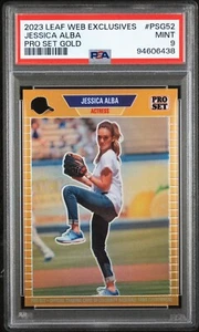 2023 Leaf Web Exclusives First Pitch Jessica Alba Pro Set Gold PSA 9 #60/199 - Picture 1 of 2
