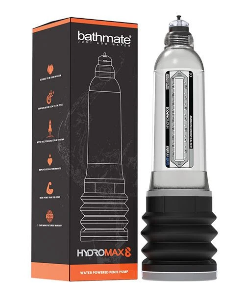 HYDROMAX 8 全新 HYDROPUMP WATER PENIS ENLARGER BATHMATE Hydromax PUMP 透明 — 第 1/2 张图片
