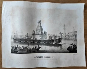 1849  GENOVA CATAFALCO GALLEGGIANTE RE CARLO ALBERTO - Picture 1 of 2