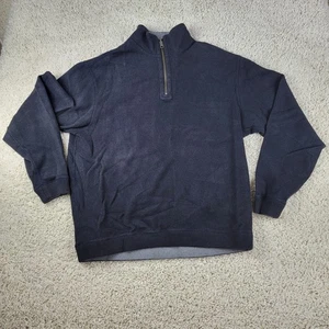 CREMIEUX Herren schwarz 100 % Baumwolle Viertelreißverschluss Pullover Sweater Größe Large - Bild 1 von 7