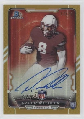2015 Bowman Chrome Rookie Gold Refractor /75 Ameer Abdullah #RCRA-AAB Auto RC - Image 1 of 2
