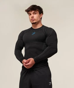PREVENTA Gymshark Onyx 5.0 Sin Costuras - Negro/Gris Ónix - MANGA LARGA - MEDIANA - Imagen 1 de 5