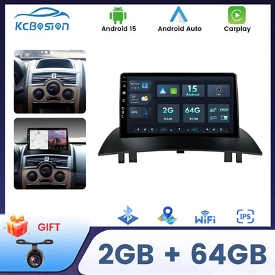 Android 15 Car Stereo CarPlay For Renault Megane 2 2004-2008 GPS Sat Nav 2+64GB - Image 1 of 4