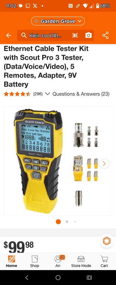 (COMBO)KLEIN TOOLS Scout Pro Cable Tester + Klein Tool Lan Scout Jr Cable Tester - Image 1 of 4