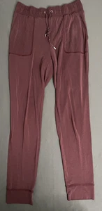 Naked Zebra White Ginger Jogger Pants Women Small Burgundy Lounge Drawstring - Picture 1 of 13