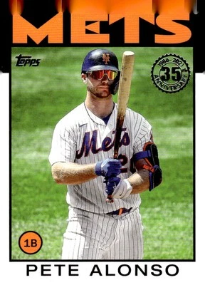 2021 Topps #86B-65 Pete Alonso 1986 Topps Baseball 35th Anniversary (Series 1) - Image 1 of 2