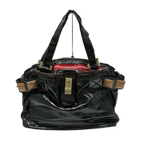 Bolso de Mano Chloe Audra Negro Marrón Oscuro Cuero Claro - Imagen 1 de 8