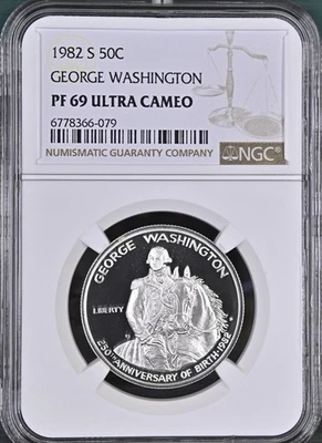 1982 S 50C Silver Proof, George Washington NGC PF69 Ultra Cameo - Image 1 of 2