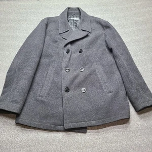 Kenneth Cole Reaction Mantel Herren Large grau Peacoat zweireihig Wollmischung - Bild 1 von 8