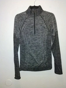 Lululemon Swiftly Wool 1/2 Zip Long Sleeve Pullover Heatherd Gray Womens Size 10 - Picture 1 of 8