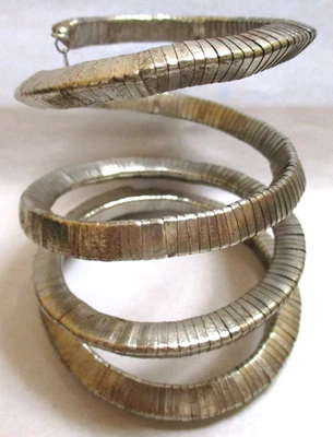 SIGNED CHICO'S SILVERTONE COILING COIL,SPIRALING BRACELET - Image 1 of 3