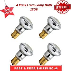 4 Pack Lava Lamp Bulb 120V R39 E17 30W Reflector Type Bulb,Glitter Lamps Bedroom - Picture 1 of 2