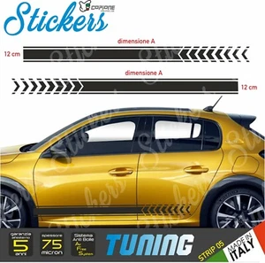 2 ADESIVI FASCE LATERALI FIANCATA AUTO STRISCE UNIVERSALI FRECCE TUNING mod 4 - Imagen 1 de 8