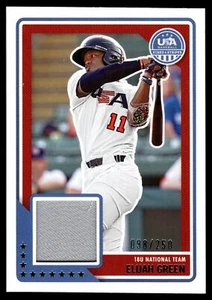 2023 Panini Estrellas y Rayas ELIJAH MATERIAL VERDE RELIQUIA 98/250 USAM-EG - Imagen 1 de 2