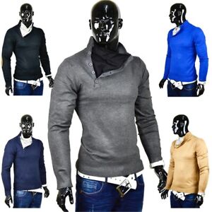 Men's sweater knit shirt stand-up collar Sweater Japan Style Sweat
