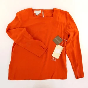 Camicetta donna vintage arancione seta lavata R 10 spenserjeremy spalline nuova con etichette - Foto 1 di 17