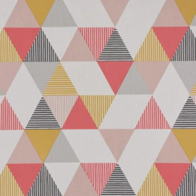 Clarke & Clarke Dekostoff Baumwollstoff Polsterstoff Dreiecke rosa 138cm Breite - Bild 1 von 4
