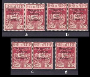 Fiume Besetzung Carnaro 4, 1920 Paar, Einzelmarke ** bitte auswaehlen! #e942 - Picture 1 of 1