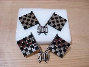 NEW REPRODUCTION PAIR 1956 DODGE CORONET D-500 CHECKERED FLAG HOOD,TRUNK EMBLEMS - Picture 1 of 4