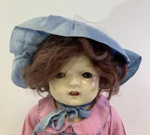 Early 1900s Effanbee Doll Antique Composition Doll Tin Eyes Sculpted Teeth 18” - Picture 1 of 14