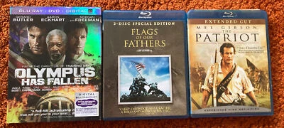 Olympus Has Fallen, Flags Of Our Fathers And The Patriot Blu Ray Dvds Foto 1 de 4