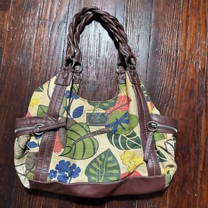 Relic Floral Canvas Hobo Shoulder Bag Multicolor Purse Boho Cottagecore - Picture 1 of 12