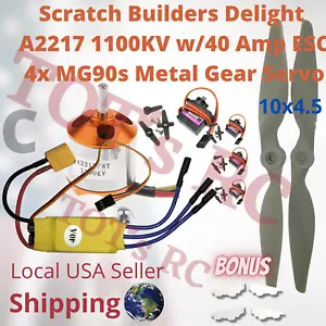 Mini servo A2217 1100kv | 40AMP ESC 40a ESC 4s ESC MG90s con 10x4,5 PROP - Foto 1 di 10