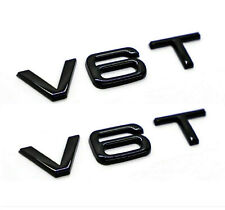 Produktbild - 2x Schwarz glänzend V6T Logo Emblem Schriftzug für Au&di A5 A6 A7 S5 S6 S7S8 NEU
