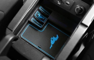 Anti-Slip Gate Slot Cup Mat for Ford Mustang 2015-21 Rubber Accessories Pad Blue - Picture 1 of 9