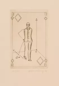 Johannes Vennekamp/Radierung/Skat/ec - escArt/handsigniert/1978/50 Exemplare/13 - Picture 1 of 2