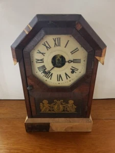Antique 1875 SETH THOMAS Mahogany Rosewood Octagon Top 8 Day Shelf Mantel Clock - Picture 1 of 10