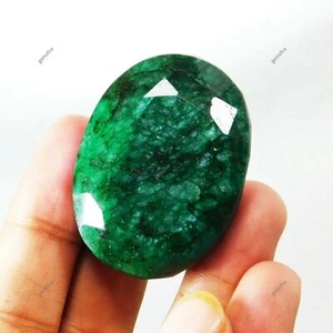 199.3 Ct Natural Emerald Oval Untreated Green Colombian CERTIFIED Loose Gemstone - Picture 1 of 15