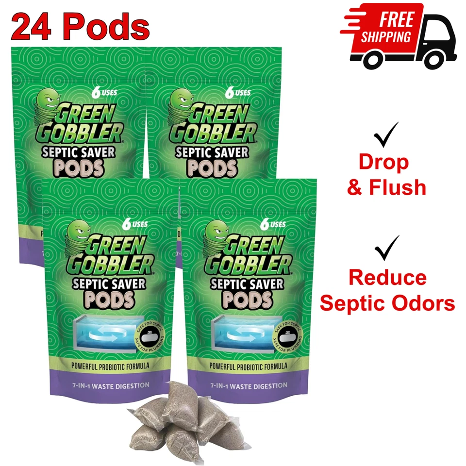Green Gobbler Septic Saver Septic Treatment Pacs - 24 Month Supply Biodegradable - Image 1 of 4
