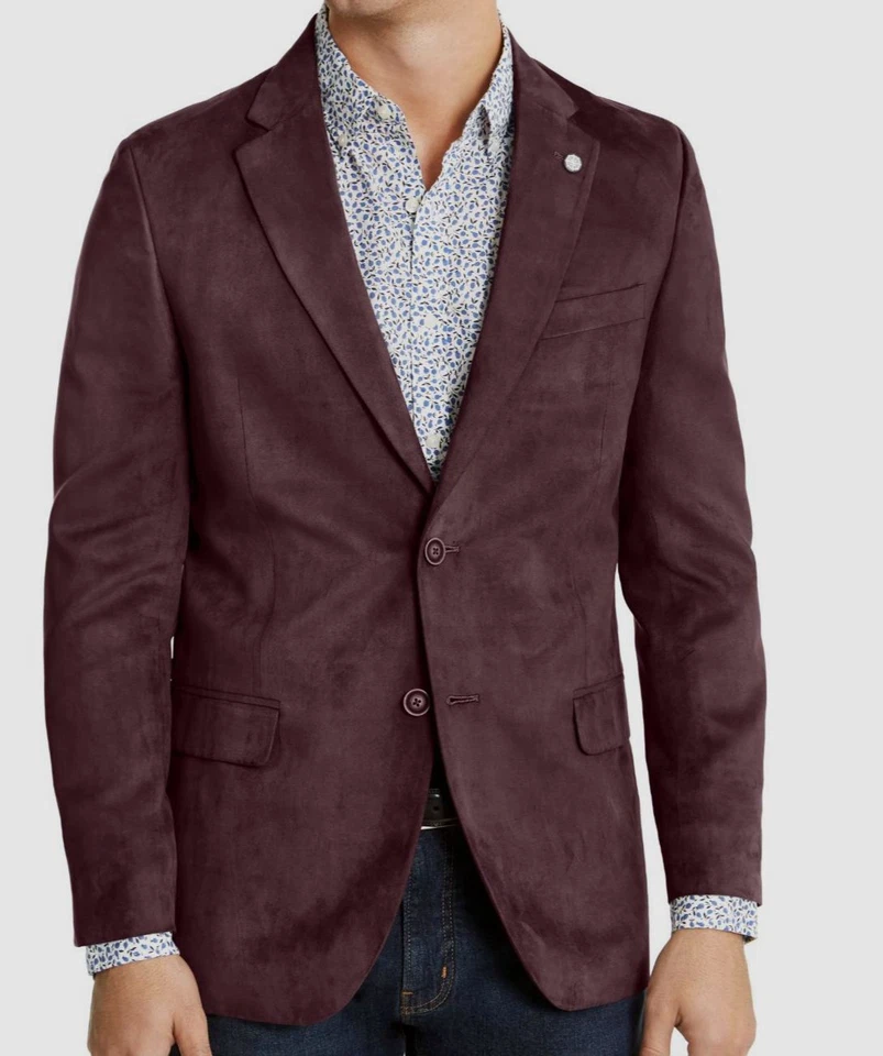 $295 Nautica Para hombres Rojo Ajuste Moderno Imitación Gamuza Blazer Traje Abrigo Deportivo Chaqueta 38S Foto 1 de 1