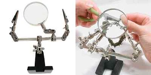 BeadSmith Third Hand Magnifier With Alligator Clip Helping Hands Magnifying Lens - Picture 1 of 8