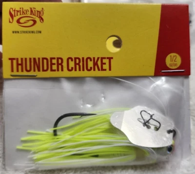 Plantilla Strike King Thunder Cricket Bladed 1/2 OZ Chartreuse blanca Foto 1 de 3