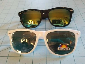 Unbranded: A White & A Black Pair Of Plastic Polarized Sunglasses Free Ship, NEW - Picture 1 of 12