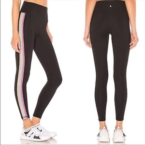 Spiritual Gangster Perfect Rainbow Stripe Leggings Black Size S - Bild 1 von 9