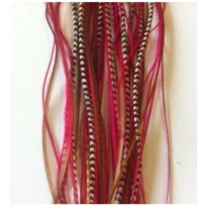 4-7 inch Natural Pink Mix 100% Real Hair 6 Feather Extensions bonded at the tip - Picture 1 of 3