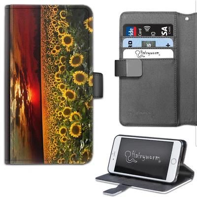 Sunflower Field Phone Case;PU Leather Wallet Flip Case;Cover For Samsung/Apple - Image 1 of 4