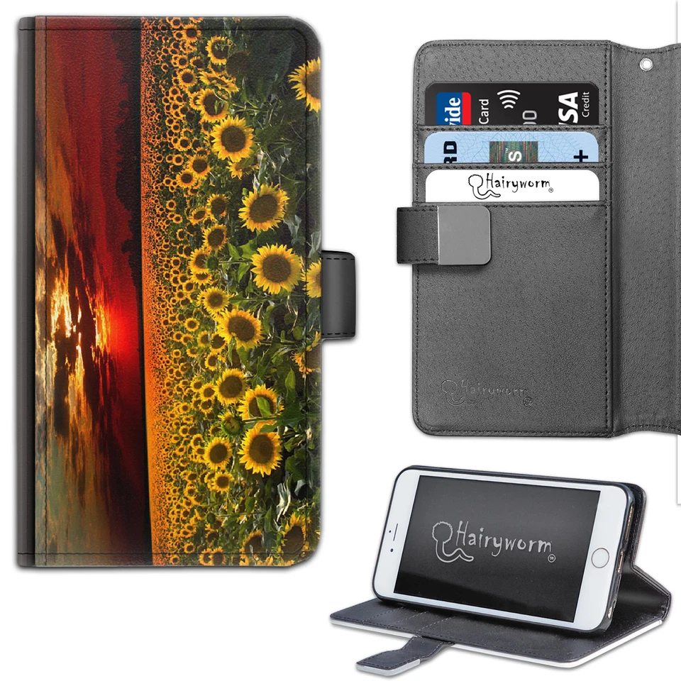 Sunflower Field Phone Case;PU Leather Wallet Flip Case;Cover For Samsung/Apple - Image 1 of 4