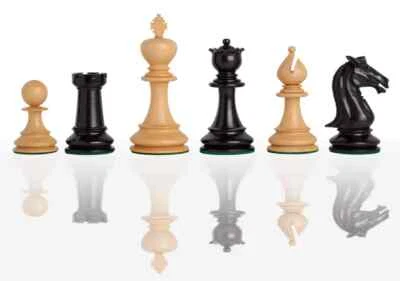 The Blackpool Luxury Chess Set - Pieces Only - 4.4" King - Genuine Ebony - Image 1 of 4