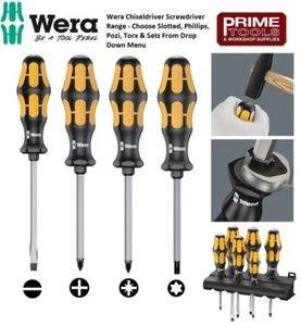 Wera Chiseldriver Hammer Thru Impact Screwdriver Slot, Phillips, Pozi, Torx Sets - Picture 1 of 33