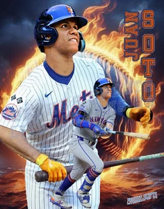 New York Mets Lithograph print of Juan Soto 2024 11 x 14 - Picture 1 of 1