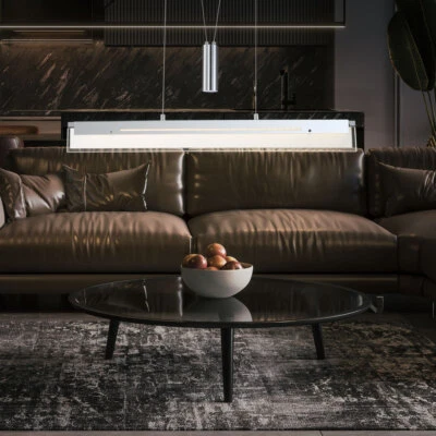 Lampadario Regolabile A Pendolo LED In Vetro Per Cucina - Immagine 1 di 4