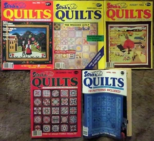 STITCH 'N SEW QUILTS - Lovely Exciting Quilt Patterns - Five (5) Vintage Issues - Foto 1 di 3