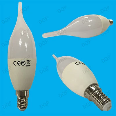 8x 6W SES E14 6500K Daylight White LED Bent Tip Candle Light Bulb Lamp 480 Lumen - Image 1 of 4